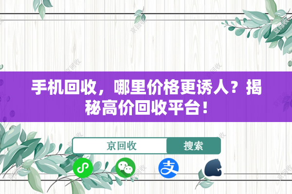 手机回收，哪里价格更诱人？揭秘高价回收平台！