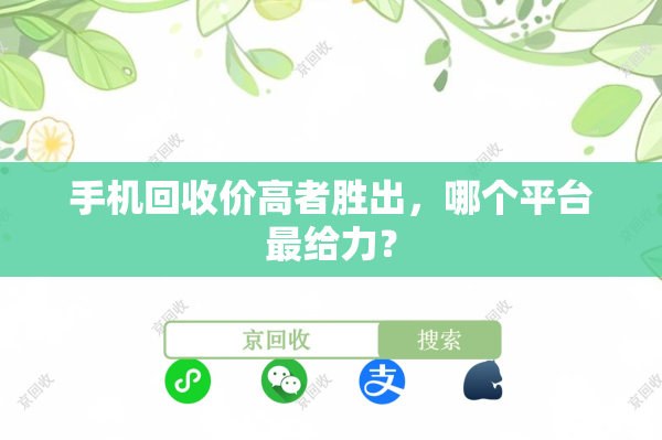 手机回收价高者胜出，哪个平台最给力？