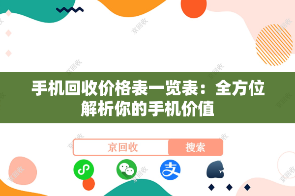 手机回收价格表一览表：全方位解析你的手机价值