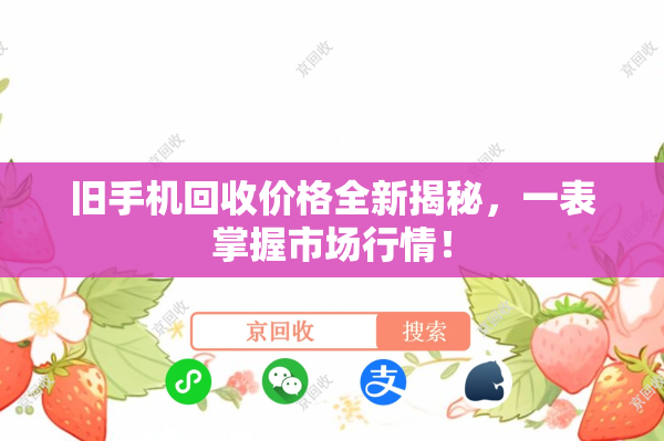旧手机回收价格全新揭秘，一表掌握市场行情！