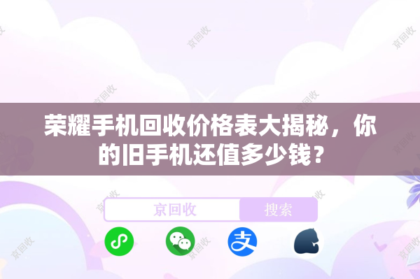 荣耀手机回收价格表大揭秘，你的旧手机还值多少钱？