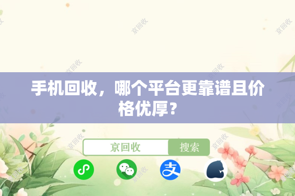手机回收，哪个平台更靠谱且价格优厚？
